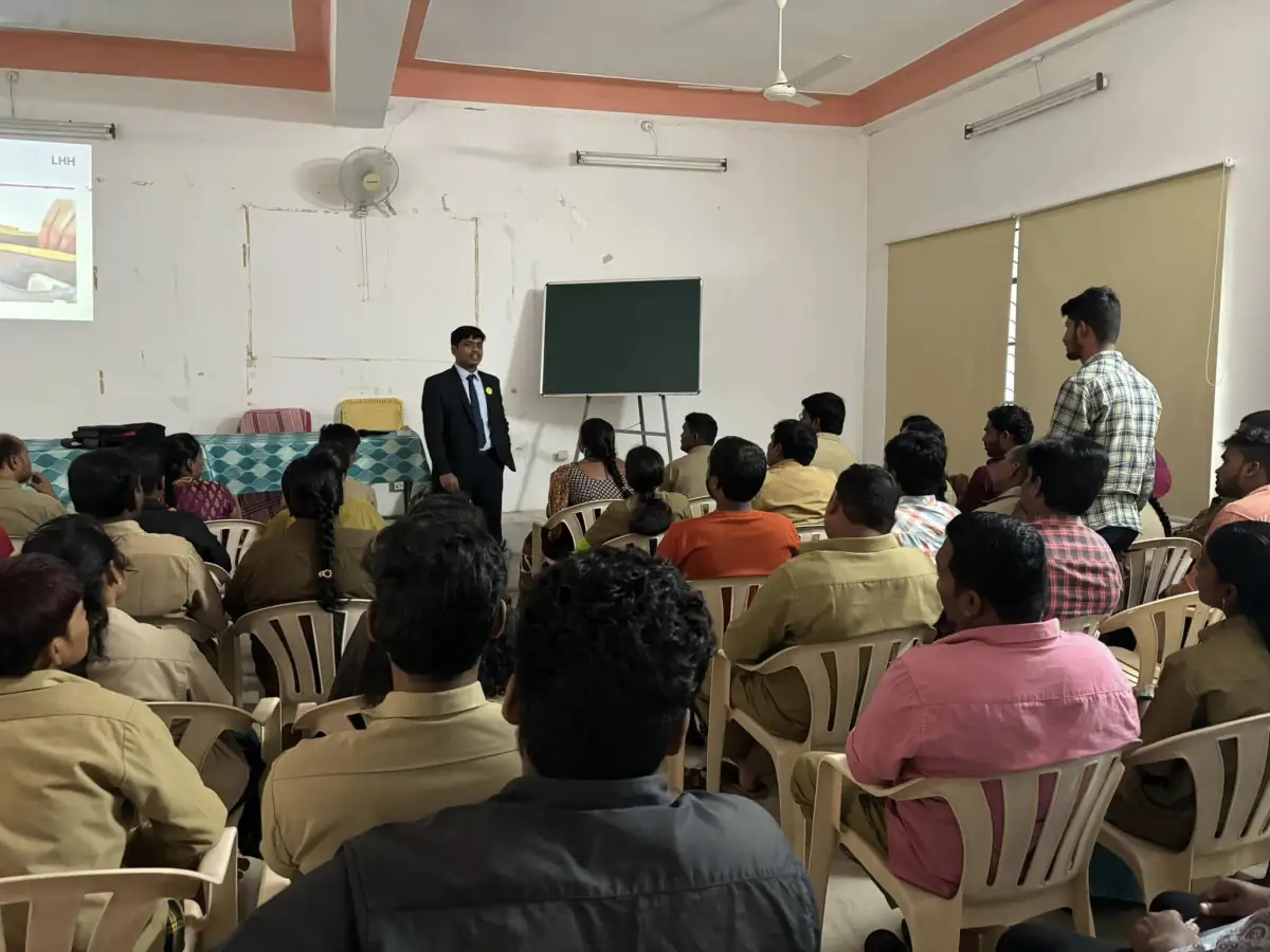 Narlapuram Raju leading an interactive behavioural training workshop